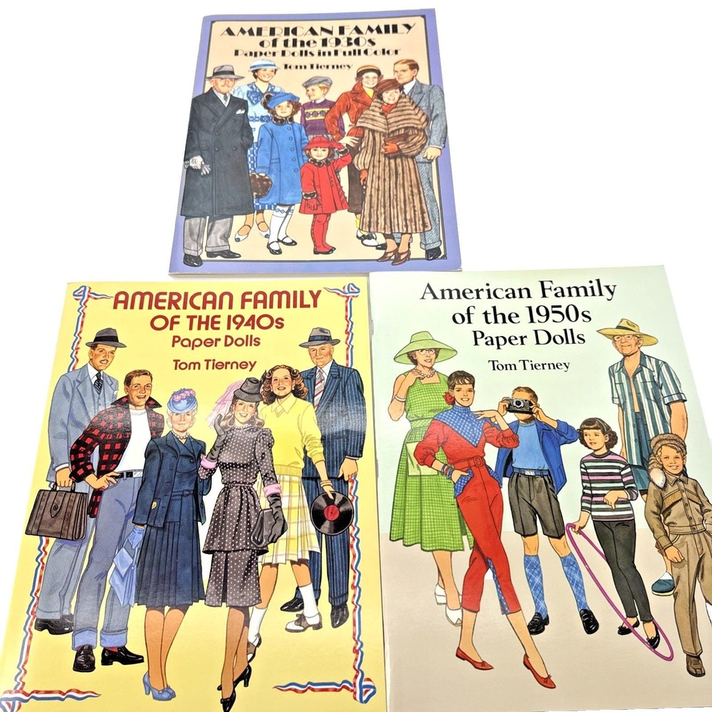 Paper Dolls American Family Of The 1930s 1940s 1950s Fashion History Uncut Lot